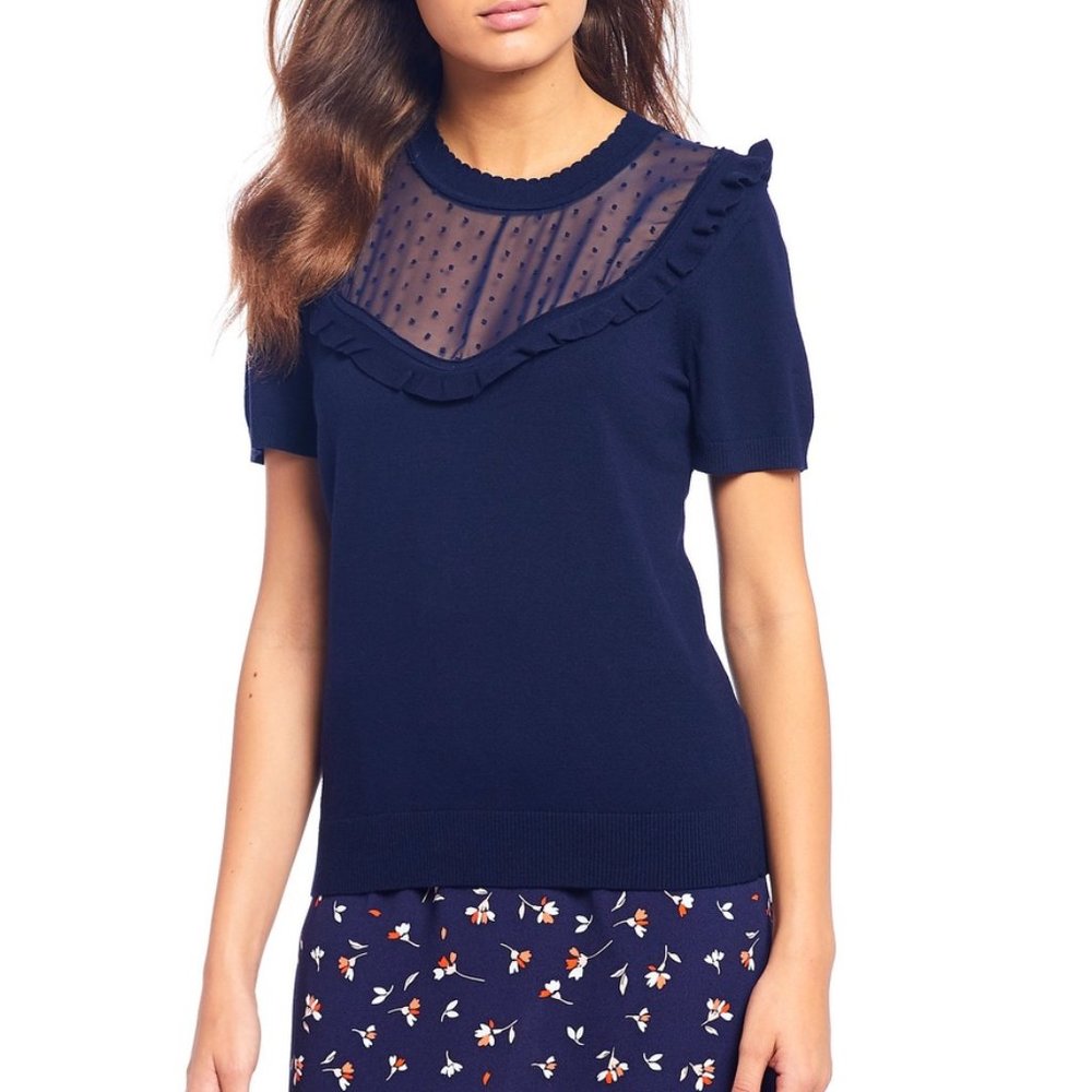 Draper James Sheer Yoke Top NWT - Picture 1 of 7
